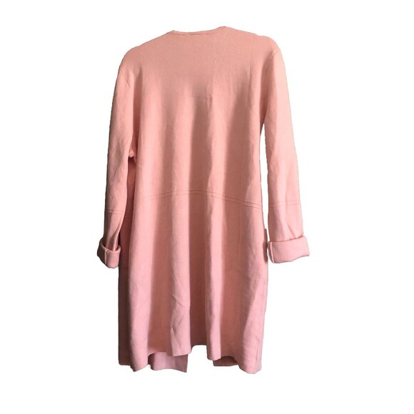 Rafaela Peach Open Front Cardigan Duster Rolled Sleeves - Picture 2 of 13